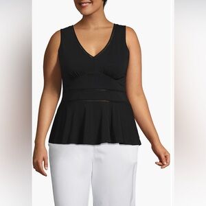 Lands' End • Lattice Peplum Tank Top